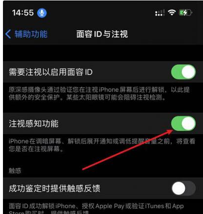 南昌苹果14维修网点分享iPhone14注视感知功能有什么用 